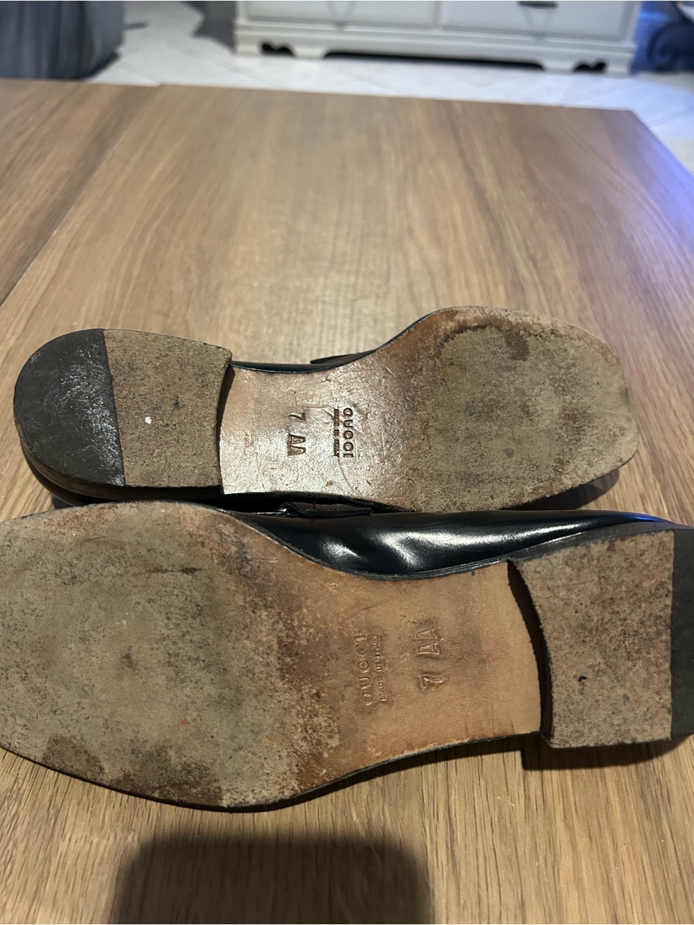 Gucci Black Leather Horsebit Slip-On Loafers - Picture 4 of 7